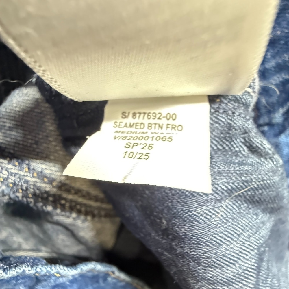 GAP Womens 10P Blue Denim A-Line Button Front Jean Skirt Seamed Petite NWT - Picture 7 of 8